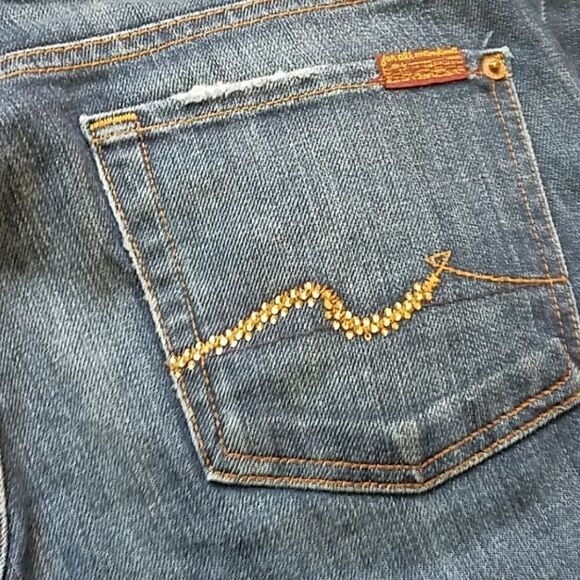 7 for all Mankind Bootcut Rhinestone Jeans 29 - Picture 6 of 8